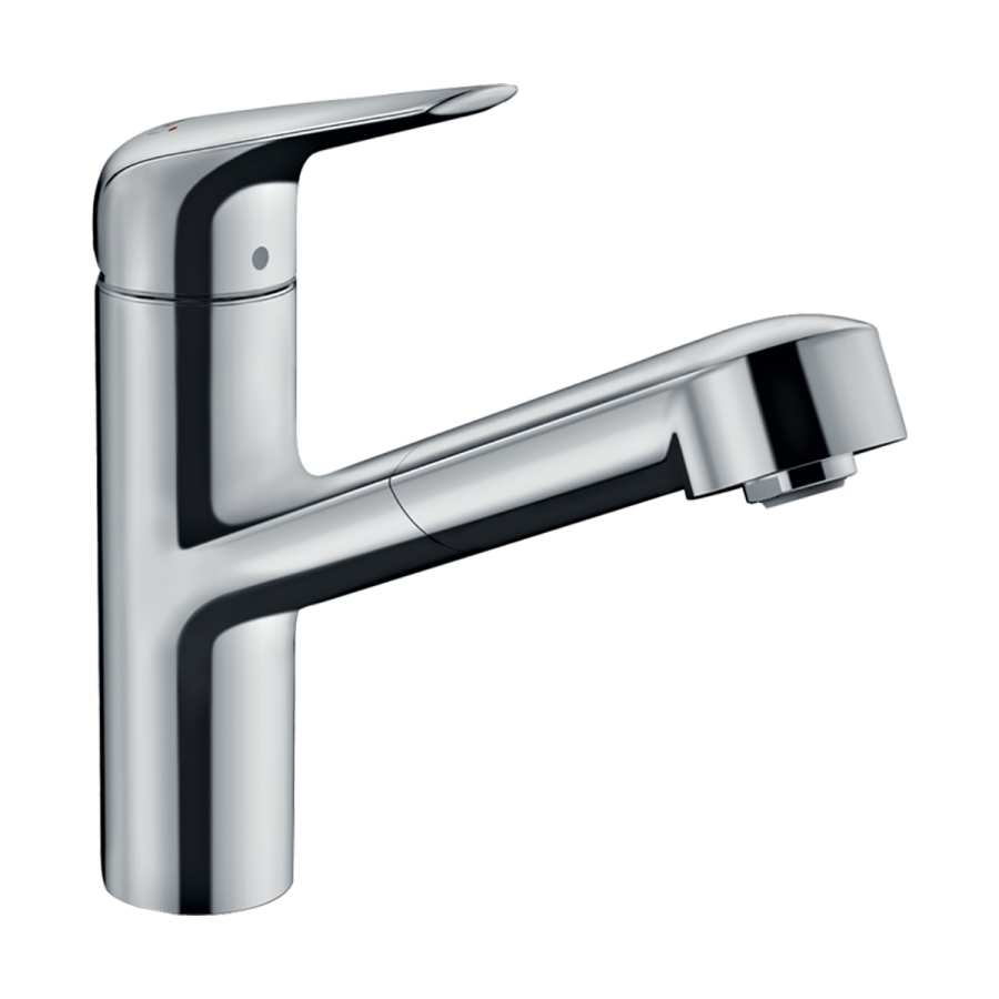 HansGrohe Focus M42 Tek Kollu Eviye Bataryası 150, Çekilebilir Gaga, 1Jet, Sbox - 71829000