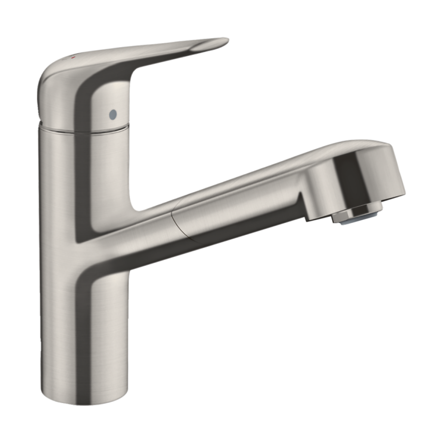 HansGrohe Focus M42 Tek Kollu Eviye Bataryası 150, Çekilebilir Gaga, 1Jet, Sbox - 71829800