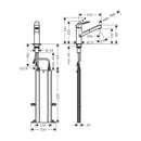 HansGrohe Focus M42 Tek Kollu Eviye Bataryası 150, Çekilebilir Gaga, 1Jet, Sbox - 71829800