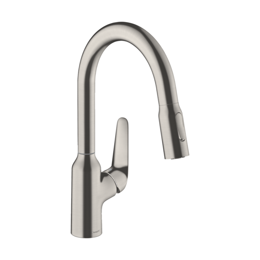 HansGrohe Focus M42 Tek Kollu Eviye Bataryası 180, Çekilebilir El Duşu, 2Jet, Sbox - 71821800
