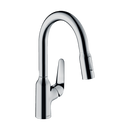 HansGrohe Focus M42 Tek Kollu Eviye Bataryası 180, Eco, Çekilebilir El Duşu, 2Jet - 71862000