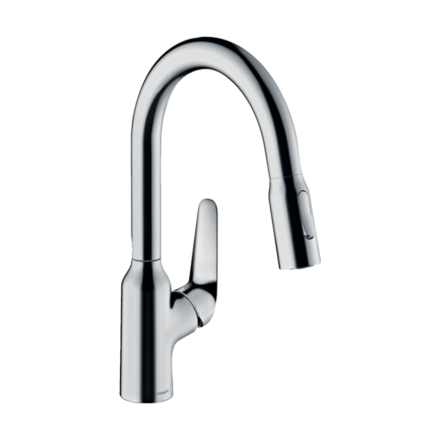HansGrohe Focus M42 Tek Kollu Eviye Bataryası 180, Eco, Çekilebilir El Duşu, 2Jet - 71862000