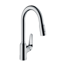 HansGrohe Focus M42 Tek Kollu Eviye Bataryası 220, Çekilebilir El Duşu, 2Jet, Sbox - 71820000