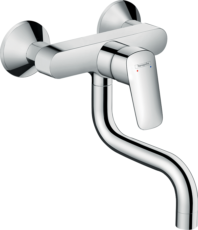 HansGrohe Logis M31 Tek Kollu Eviye Bataryası Duvardan Kısa Gaga, 1Jet - 71836000