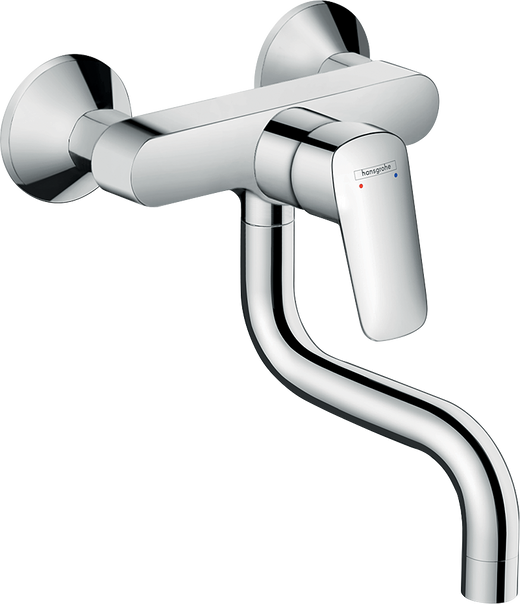 HansGrohe Logis M31 Tek Kollu Eviye Bataryası Duvardan Kısa Gaga, 1Jet - 71836000