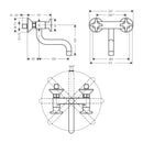 HansGrohe Logis M32 2 - Volanlı Eviye Bataryası Duvardan, Kısa Gaga, 1Jet - 71287000
