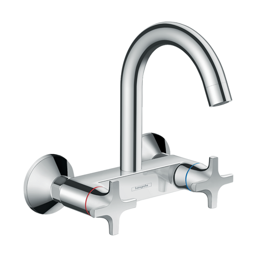 HansGrohe Logis M32 2 - Volanlı Eviye Bataryası Eco, Duvardan Uzun Gaga, 1Jet - 71284000