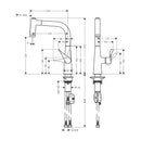 HansGrohe Metris M71 Tek Kollu Eviye Bataryası 220, Çekilebilir El Duşu, 2Jet  - 14834800