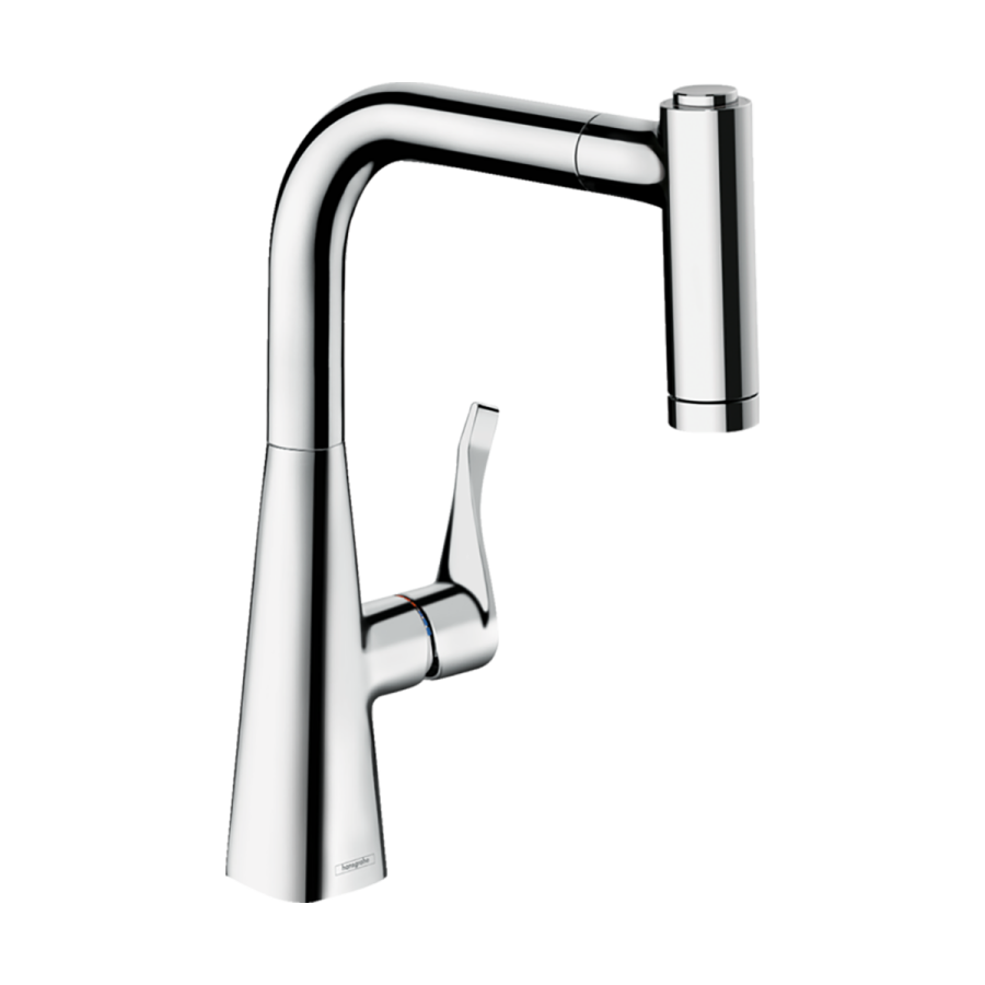 HansGrohe Metris M71 Tek Kollu Eviye Bataryası 220, Çekilebilir El Duşu, 2Jet, Sbox - 73800000