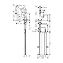 HansGrohe Metris M71 Tek Kollu Eviye Bataryası 220, Çekilebilir El Duşu, 2Jet, Sbox - 73800000