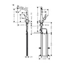 HansGrohe Metris M71 Tek Kollu Eviye Bataryası 320, Çekilebilir Gaga, 1Jet, Sbox - 73812000