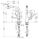 HansGrohe Metris M71 Tek Kollu Eviye Bataryası 320, Eco, Çekilebilir Gaga, 1Jet  - 14781000