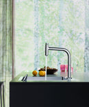 HansGrohe Metris Select M71 2 - Delikli Tek Kollu Eviye Bataryası 200, Çekilebilir El Duşu, 2Jet, Sbox - 73818000