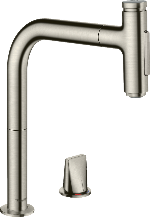 HansGrohe Metris Select M71 2 - Delikli Tek Kollu Eviye Bataryası 200, Çekilebilir El Duşu, 2Jet, Sbox - 73818800