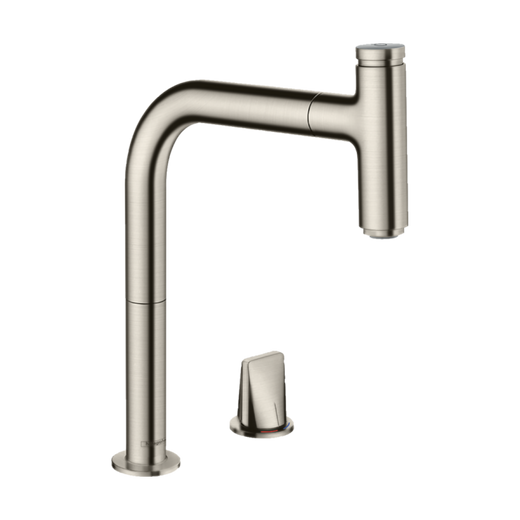 HansGrohe Metris Select M71 2 - Delikli Tek Kollu Eviye Bataryası 200, Çekilebilir Gaga, 1Jet, Sbox - 73804800
