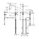 HansGrohe Metris Select M71 2 - Delikli Tek Kollu Eviye Bataryası 200, Eco, Çekilebilir Gaga, 1Jet, Sbox - 73825000