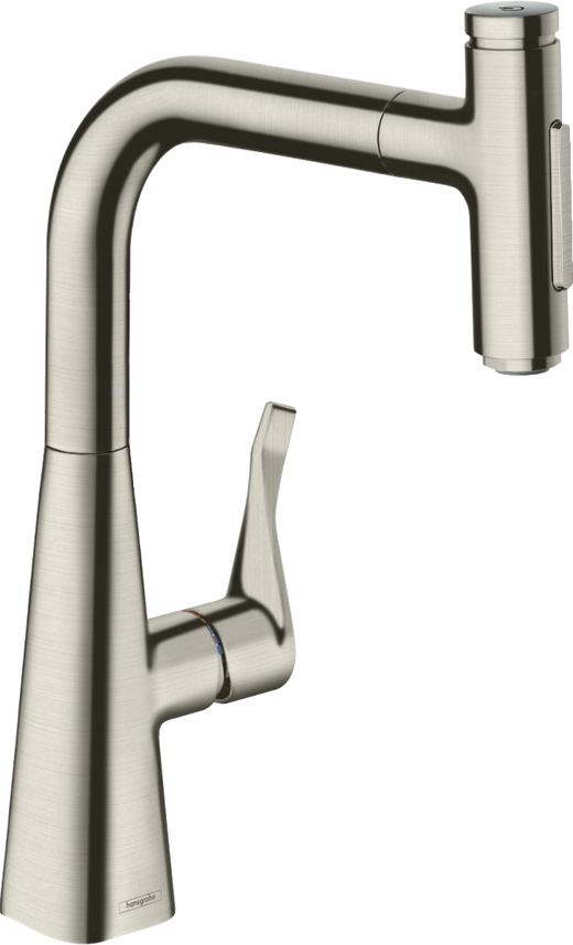 HansGrohe Metris Select M71 Tek Kollu Eviye Bataryası 240, Çekilebilir El Duşu, 2Jet, Sbox - 73817800