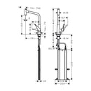 HansGrohe Metris Select M71 Tek Kollu Eviye Bataryası 320, Çekilebilir Gaga, 1Jet, Sbox - 73803000