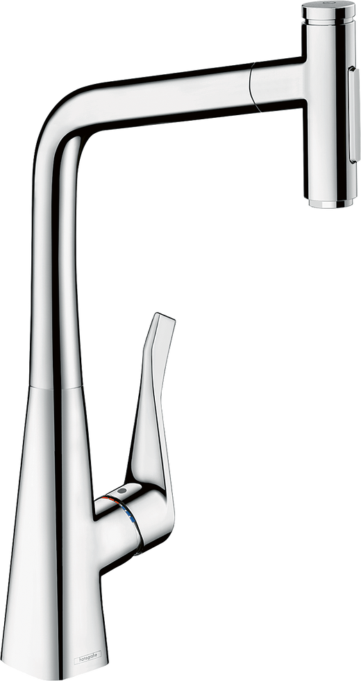 HansGrohe Metris Select M71 Tek Kollu Eviye Bataryası, Çekilebilir El Duşu İle - 73820000