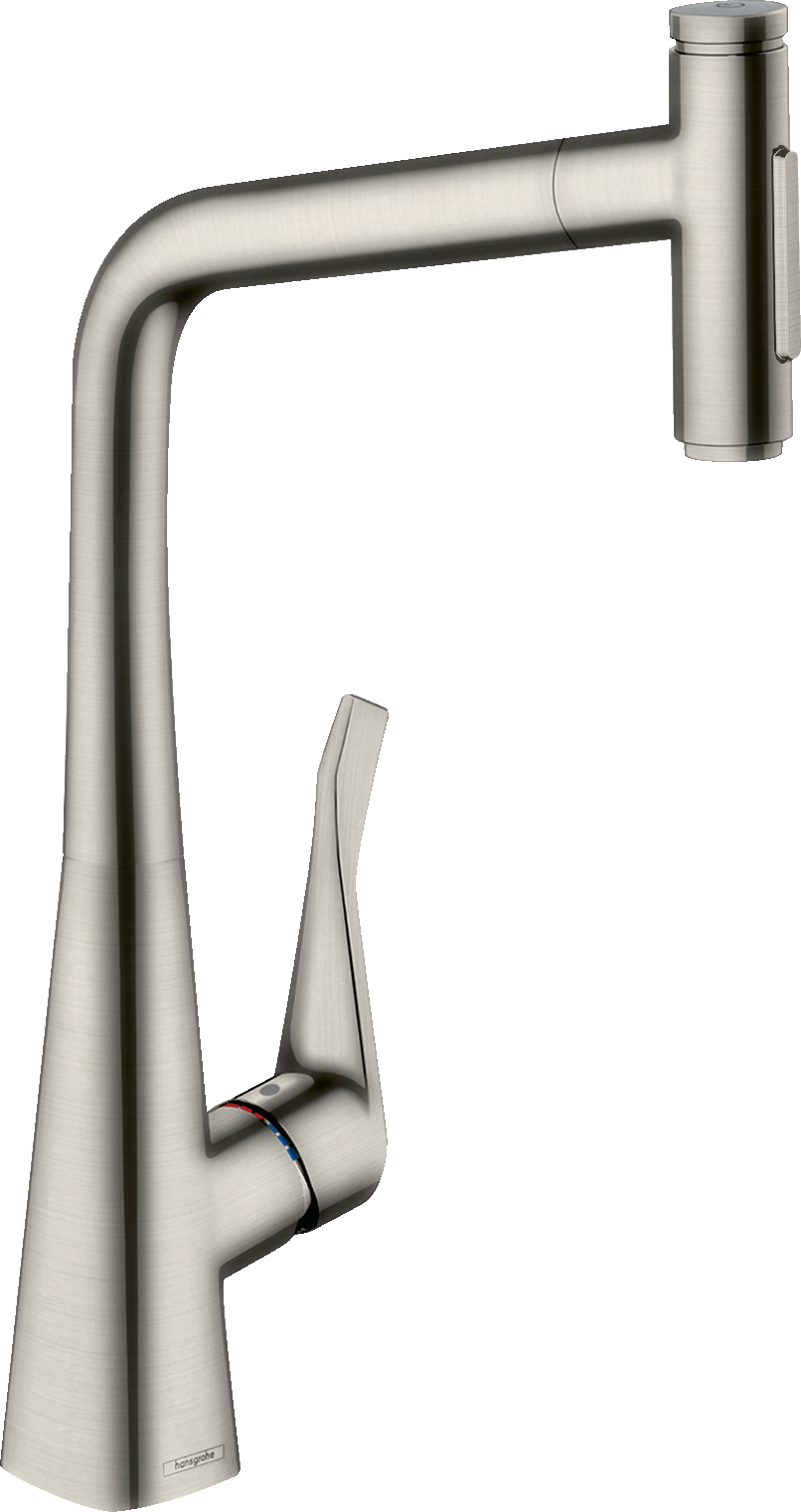 HansGrohe Metris Select M71 Tek Kollu Eviye Bataryası, Çekilebilir El Duşu İle - 73820800