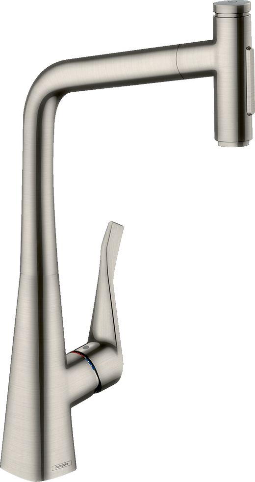 HansGrohe Metris Select M71 Tek Kollu Eviye Bataryası, Çekilebilir El Duşu İle - 73820800