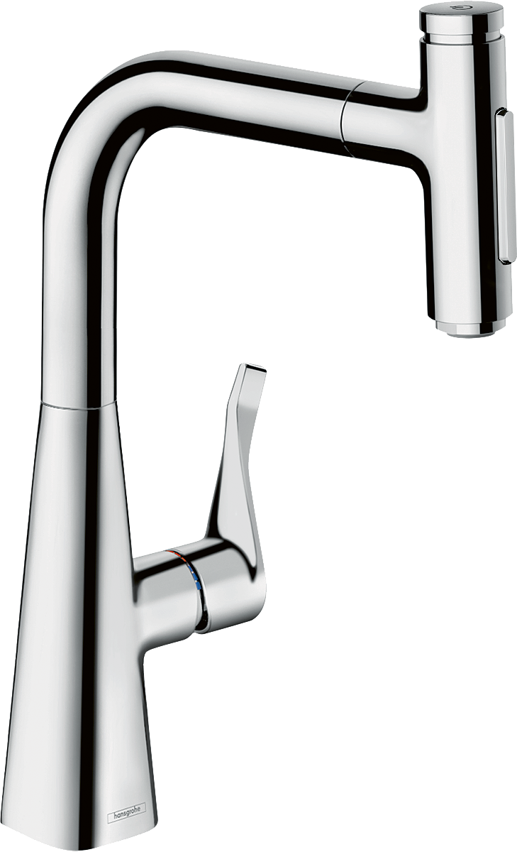 HansGrohe Metris Select M71 Tek Kollu Eviye Bataryası Çekilebilir El Duşu İle - 73822000