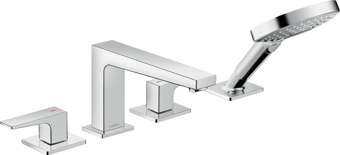 HansGrohe Metropol 4 - Delikli Küvet Kenarı Banyo Bataryası Çubuk Volan İle - 32552000