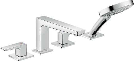 HansGrohe Metropol 4 - Delikli Küvet Kenarı Banyo Bataryası Çubuk Volan İle - 32553000