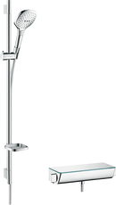 HansGrohe Raindance Select E Aplike Duş Sistemi 120 3Jet, Ecostat Select Termostat Ve 90 Cm Duş Barı İle - 27039000