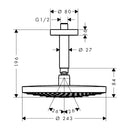 HansGrohe Raindance Select S Tepe Duşu 240 2 Jet, Tavan Bağlantısı İle - 26467400