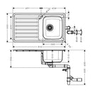HansGrohe S41 S4111 - F340 Gömme Eviye  340 Damlalık İle - 43340800