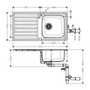 HansGrohe S41 S4111 - F400 Gömme Eviye 400 Damlalık İle - 43341800