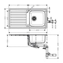 HansGrohe S41 S4113 - F400 Gömme Eviye 400 Damlalık İle - 43338800