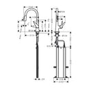 HansGrohe Talis M51 Tek Kollu Eviye Bataryası 200, Eco, Çekilebilir El Duşu, 2Jet, Sbox - 73876000