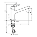 HansGrohe Talis M52 Tek Kollu Eviye Bataryası 170, 1Jet - 32851000