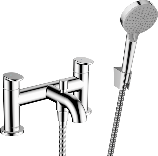 HansGrohe Vernis Blend 2 - Delikli Küvet Kenarı Banyo Bataryası Yönlendirme Valfi Ve Vernis Blend Vario El Duşu İle - 71461000