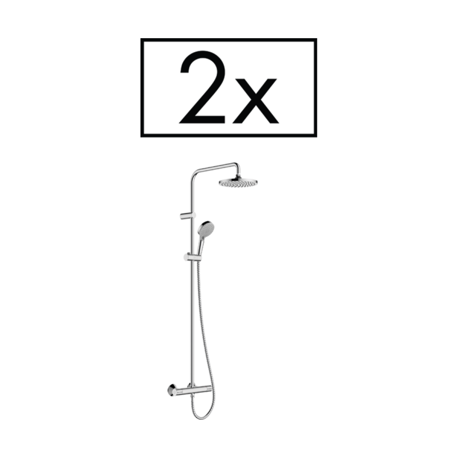 HansGrohe Vernis Blend Duş Kolonu 200 1Jet, Termostat İle Proje Paketi (2'Li) - 26285000