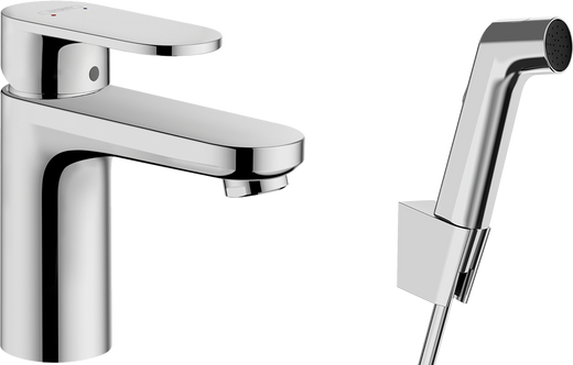 HansGrohe Vernis Blend Tek Kollu Lavabo Bataryası 100 Bidette El Duşu Ve 160 Cm Duş Hortumu İle - 71215000