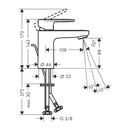 HansGrohe Vernis Blend Tek Kollu Lavabo Bataryası 100 Kumandalı, Proje Paketi (6'Lı) - 71588000