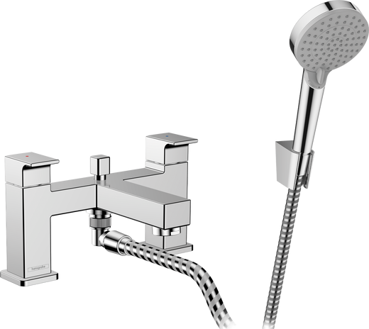 HansGrohe Vernis Shape 2 - Delikli Küvet Kenarı Banyo Bataryası Yönlendirme Valfi Ve Vernis Blend Vario El Duşu İle - 71462000
