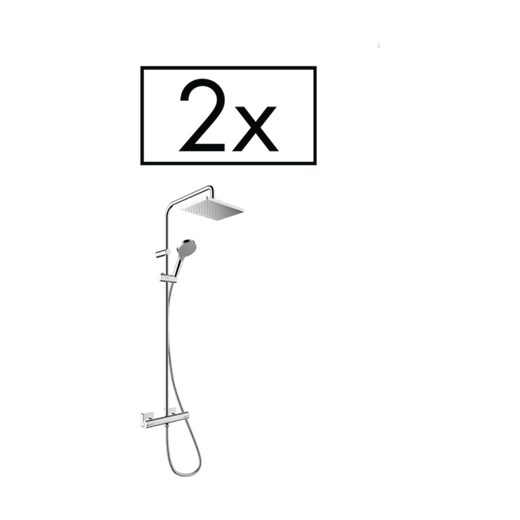 HansGrohe Vernis Shape Duş Kolonu 230 1Jet, Ecosmart, Duş Termostatı İle Proje Paketi (2'Li) - 26287000