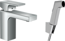HansGrohe Vernis Shape Tek Kollu Lavabo Bataryası 100 Bidette El Duşu Ve 160 Cm Duş Hortumu İle - 71216000