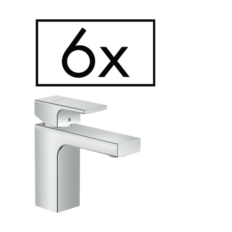 HansGrohe Vernis Shape Tek Kollu Lavabo Bataryası 100 Kumandalı, Proje Paketi (6'Lı) - 71597000