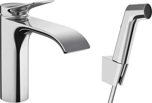 HansGrohe Vivenis Tek Kollu Lavabo Bataryası Bidette El Duşu Ve 160 Cm Hortum İle - 75210000