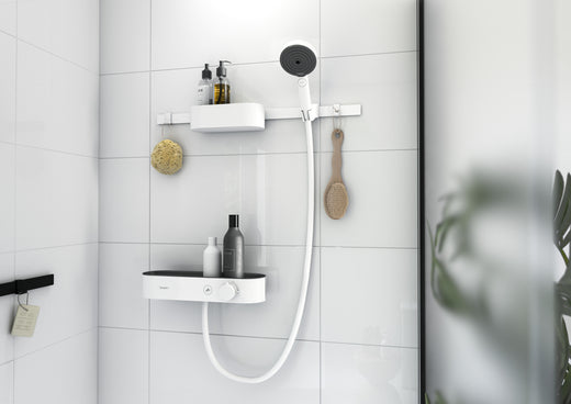 HansGrohe Wallstoris Set El Duşu 105 3Jet Ecosmart Activation, Termostat, 70 Cm Duş Barı Ve Depolama Seti - 24250700