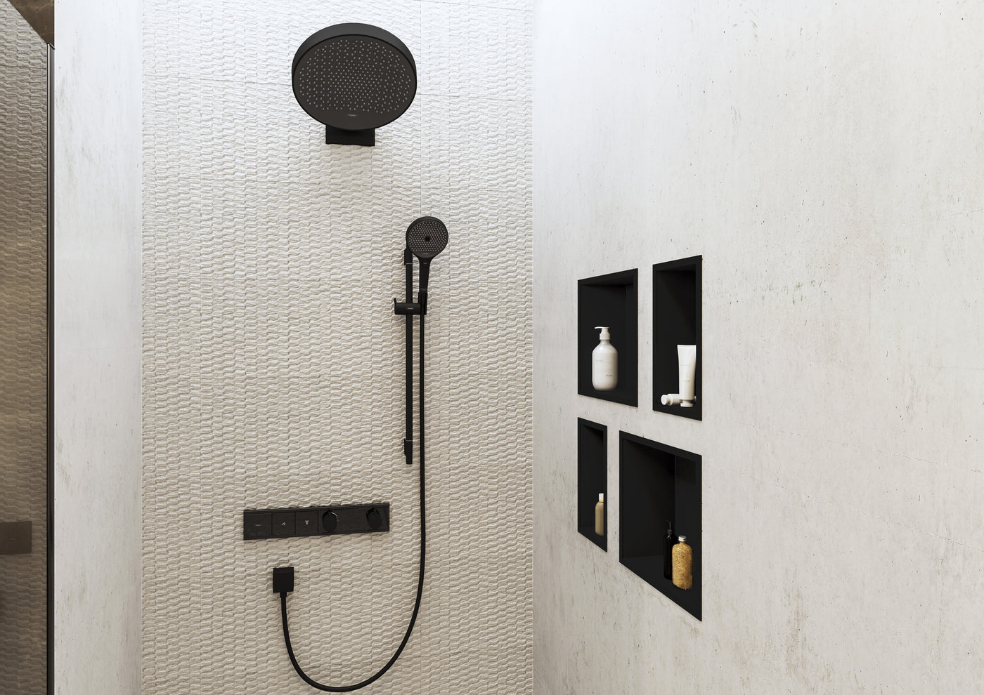 HansGrohe Xtrastoris Individual Duvar Nişi Satin Siyah Tasarım Çerçeveli 300/300/100 - 56098670