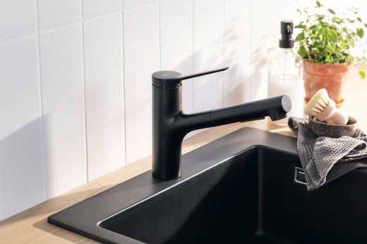 HansGrohe Zesis M33 Tek Kollu Eviye Bataryası, 150, Çekilebilir El Duşu, 2Jet - 74800670