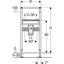 Lavabo için Geberit Duofix elemanı, 112 cm, tezgah üstü batarya, gömme sifonlu