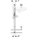 Lavabo için Geberit Duofix elemanı, 82–98 cm, tezgah üstü batarya: B=50cm, H=82–98cm, T=7.5cm