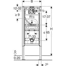 Pisuvar için Geberit Duofix elemanı, 112–130 cm, üniversal, jet yıkamalı için